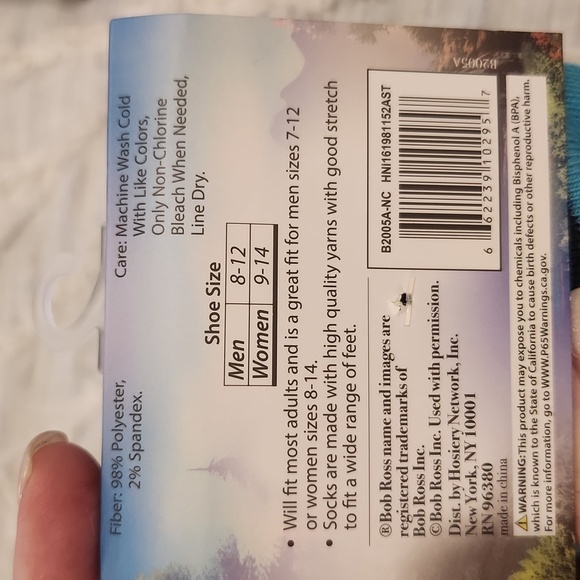 The joy of painting unisex Bob Ross 2 pack low cut socks, new with tags! - Picture 3 of 7